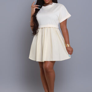 How Does It Feel Short Sleeve Mini Dress - Cream