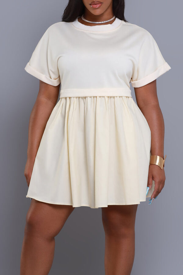 How Does It Feel Short Sleeve Mini Dress - Cream - Image 2